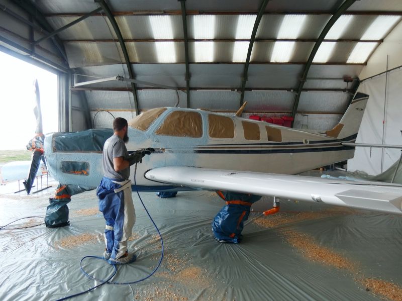 Beechcraft Bonanza G36 N6413J peinture aéronautique aeronautical paint aerostyll