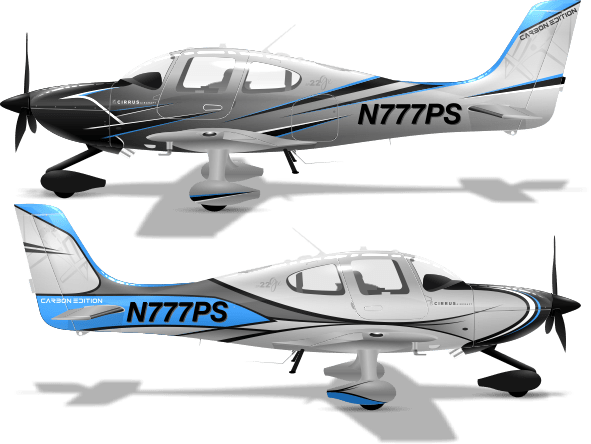 Cirrus SR22 GX N777PS peinture Aerostyll